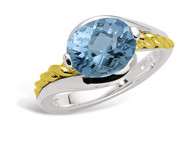 Blue Topaz Ring in 18k Gold & Sterling Silver