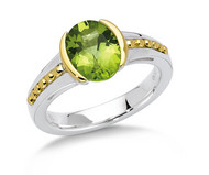 Peridot Ring in 18k Gold & Sterling Silver