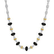 Onyx Necklace in 18k Gold & Sterling Silver