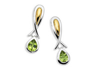 Peridot Earrings in 18k Gold & Sterling Silver