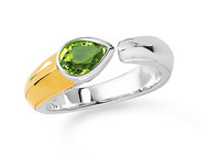 Peridot Ring in 18k Gold & Sterling Silver