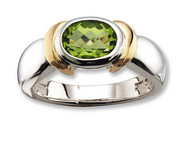 Peridot Ring in 18k Gold & Sterling Silver