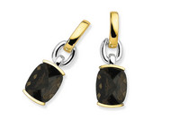 Smoky Quartz Earrings in 18k Gold & Sterling Silver