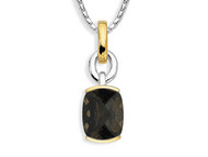 Smoky Quartz Pendant in 18k Gold & Sterling Silver