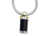 Onyx Pendant in 18k Gold & Sterling Silver