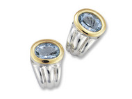 Aquamarine Earring in 18k Gold & Sterling Silver