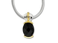 Onyx  Pendant in 18k Gold & Sterling Silver