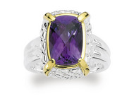 Amethyst Ring in 18k Gold & Sterling Silver