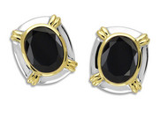 Onyx Earrings in 18k Gold & Sterling Silver