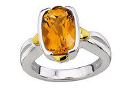 Citrine Ring in 18k Gold & Sterling Silver