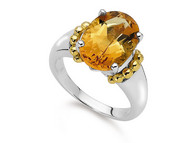 Citrine Ring in 18k Gold & Sterling Silver