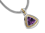 Amethyst Pendant in 18k Gold & Sterling Silver