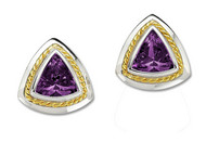 Amethyst Earrings in 18k Gold & Sterling Silver