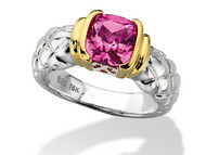 Pink Quartz Ring in 18k Gold & Sterling Silver