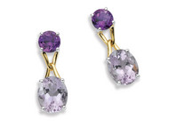 Amethyst Earrings in 18k Gold & Sterling Silver