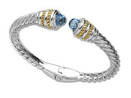 Blue Topaz Bracelet in 18k Gold & Sterling Silver