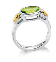 Peridot Ring in 18K Gold & Sterling Silver