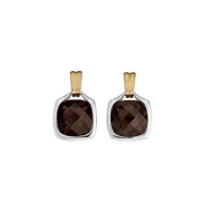 Smokey Quartz Earrings in 18k Gold & Sterling Silver