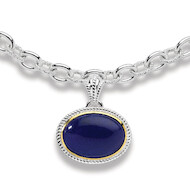 Blue Lapis Pendant in 18k Gold & Sterling Silver